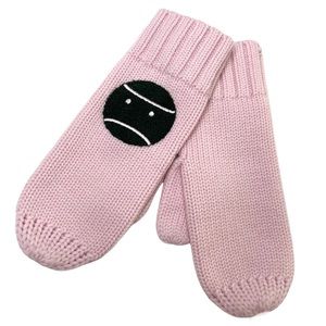 TORY BURCH Tory Sport 100% Merino Wool Little Grumps Mittens NEW Pink Size M/L